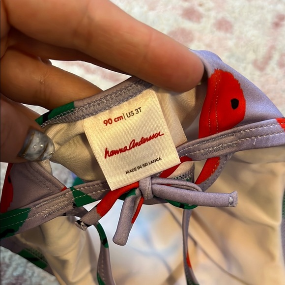 Hanna Andersson Purple Cherry Print Bikini - 3T - Picture 2 of 6